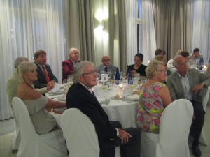 Diners listening to the presentation