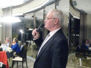 John Sloggie introducing his wine