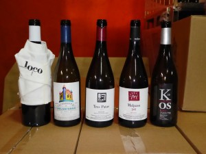 The five bottles tasted